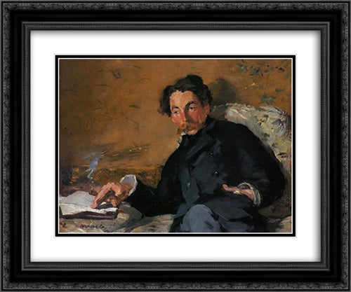 Stephane Mallarme 24x20 Black Ornate Wood Framed Art Print Poster with Double Matting by Manet, Edouard