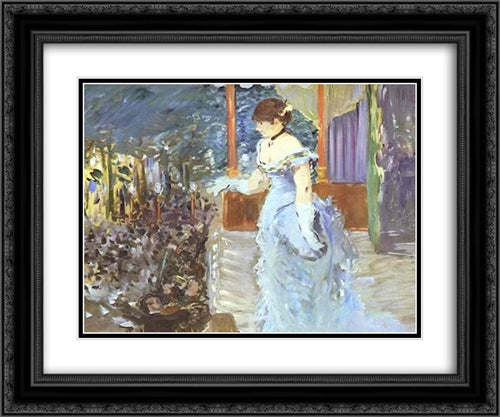 Singer at a Cafe-Concert 24x20 Black Ornate Wood Framed Art Print Poster with Double Matting by Manet, Edouard