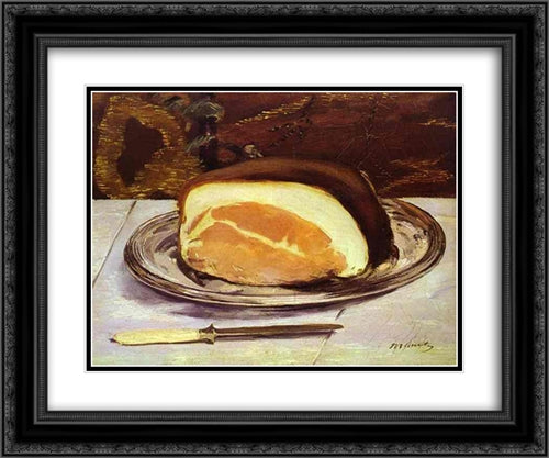 The ham 24x20 Black Ornate Wood Framed Art Print Poster with Double Matting by Manet, Edouard