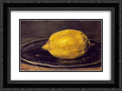 The Lemon 24x18 Black Ornate Wood Framed Art Print Poster with Double Matting by Manet, Edouard