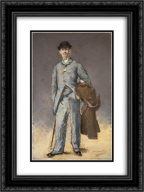 Rene Maizeroy 18x24 Black Ornate Wood Framed Art Print Poster with Double Matting by Manet, Edouard