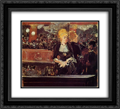 Study for 'Bar at the Folies-Bergere' 22x20 Black Ornate Wood Framed Art Print Poster with Double Matting by Manet, Edouard
