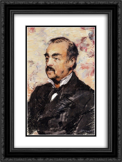 The painter of animals 18x24 Black Ornate Wood Framed Art Print Poster with Double Matting by Manet, Edouard