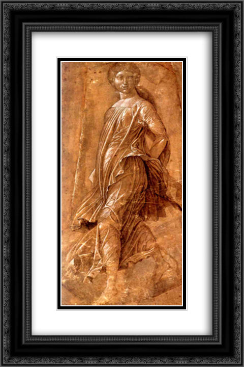 Muse 16x24 Black Ornate Wood Framed Art Print Poster with Double Matting by Mantegna, Andrea