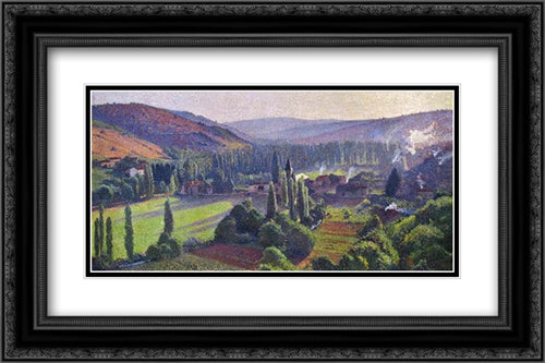 Labastide du Vert in Marquayrol 24x16 Black Ornate Wood Framed Art Print Poster with Double Matting by Martin, Henri