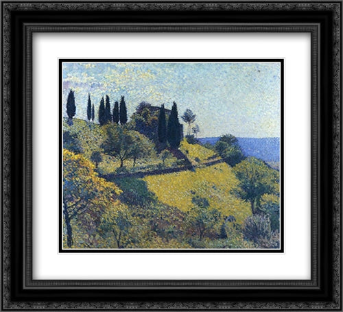 View from the Artist's Studio 22x20 Black Ornate Wood Framed Art Print Poster with Double Matting by Martin, Henri