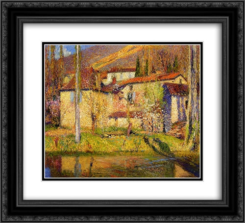 Landscape near Toulouse 22x20 Black Ornate Wood Framed Art Print Poster with Double Matting by Martin, Henri