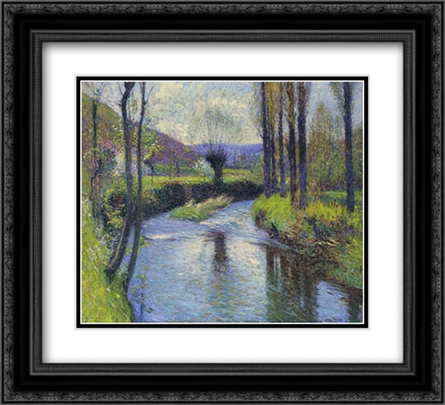 The Willow 22x20 Black Ornate Wood Framed Art Print Poster with Double Matting by Martin, Henri