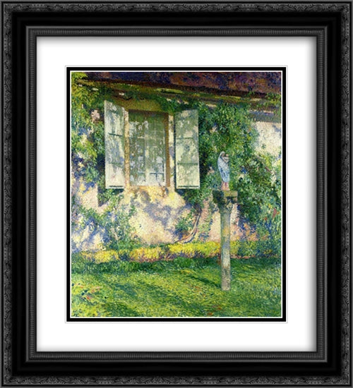 The Facade of Marquayrol 20x22 Black Ornate Wood Framed Art Print Poster with Double Matting by Martin, Henri