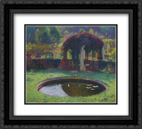 Pergola in the South West Park 22x20 Black Ornate Wood Framed Art Print Poster with Double Matting by Martin, Henri