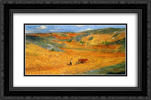 Farmer 24x16 Black Ornate Wood Framed Art Print Poster with Double Matting by Martin, Henri