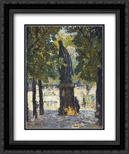 Garden of Luxembourg 20x24 Black Ornate Wood Framed Art Print Poster with Double Matting by Martin, Henri