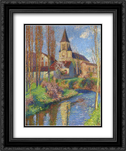 Church in Labastide du Vert 20x24 Black Ornate Wood Framed Art Print Poster with Double Matting by Martin, Henri