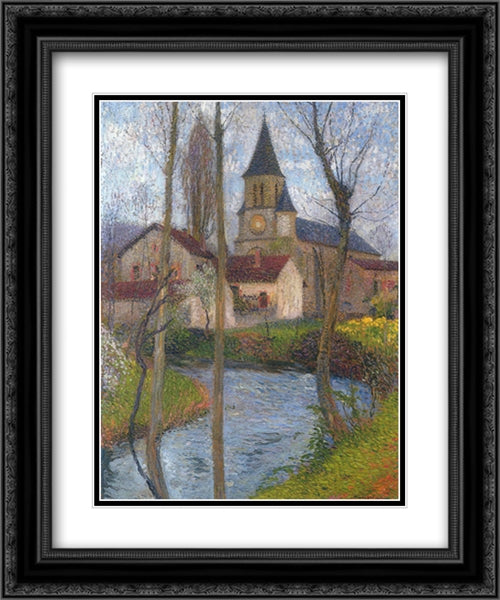 Church in Labastide du Vert 20x24 Black Ornate Wood Framed Art Print Poster with Double Matting by Martin, Henri