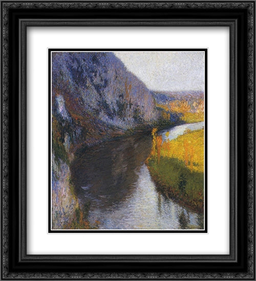 The Cliffs of Lot 20x22 Black Ornate Wood Framed Art Print Poster with Double Matting by Martin, Henri