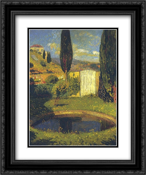 Garden at Labastide du Vert 20x24 Black Ornate Wood Framed Art Print Poster with Double Matting by Martin, Henri