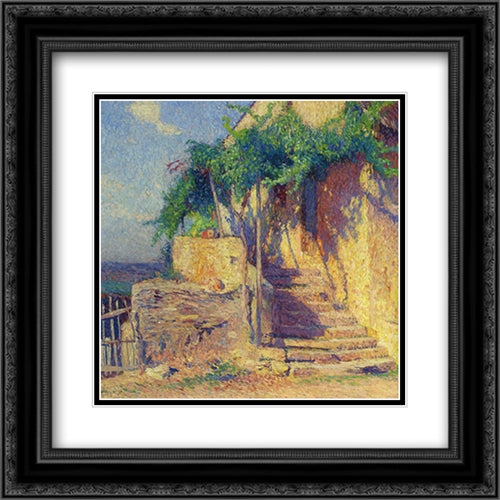 House with Vine and Staircase 20x20 Black Ornate Wood Framed Art Print Poster with Double Matting by Martin, Henri