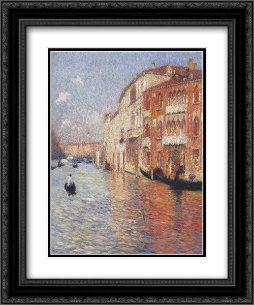 Jaune Palace in Venice 20x24 Black Ornate Wood Framed Art Print Poster with Double Matting by Martin, Henri