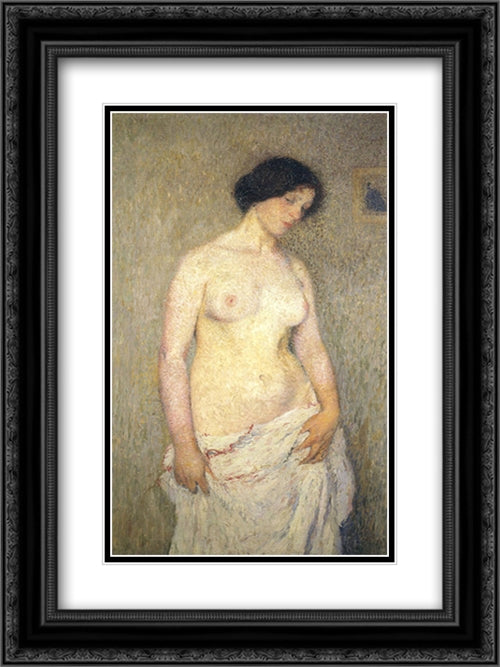 Young Nude Woman 18x24 Black Ornate Wood Framed Art Print Poster with Double Matting by Martin, Henri