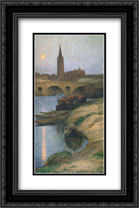 The Church of Dalbade in Toulouse 16x24 Black Ornate Wood Framed Art Print Poster with Double Matting by Martin, Henri