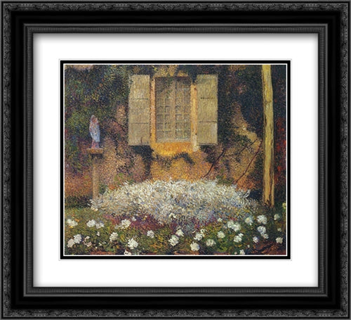 The Window to the Garden 22x20 Black Ornate Wood Framed Art Print Poster with Double Matting by Martin, Henri