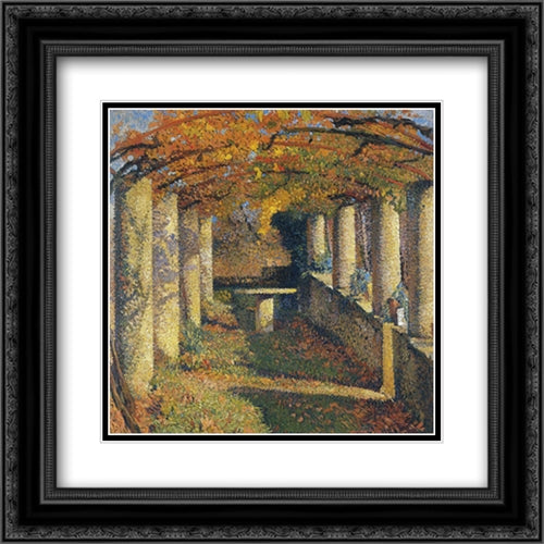 The Pergola in Marquayrol 20x20 Black Ornate Wood Framed Art Print Poster with Double Matting by Martin, Henri