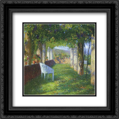 The Arbour 20x20 Black Ornate Wood Framed Art Print Poster with Double Matting by Martin, Henri