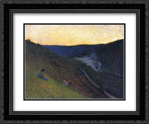 Valley Verde in Crepuscule 24x20 Black Ornate Wood Framed Art Print Poster with Double Matting by Martin, Henri