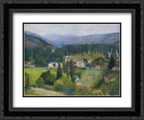 Labastide du Vert 24x20 Black Ornate Wood Framed Art Print Poster with Double Matting by Martin, Henri