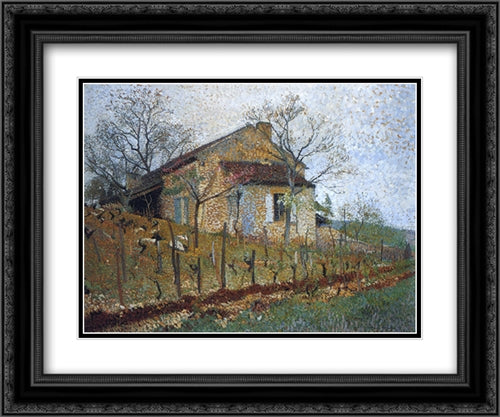 Labastide du Vert 24x20 Black Ornate Wood Framed Art Print Poster with Double Matting by Martin, Henri