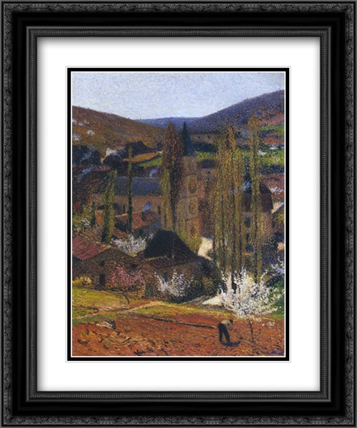 Labastide du Vert near Presbytere 20x24 Black Ornate Wood Framed Art Print Poster with Double Matting by Martin, Henri