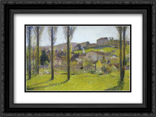 Labastide du Vert 24x18 Black Ornate Wood Framed Art Print Poster with Double Matting by Martin, Henri