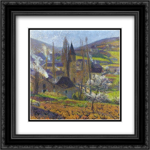 Labastide in Spring behind the Presbytere 20x20 Black Ornate Wood Framed Art Print Poster with Double Matting by Martin, Henri