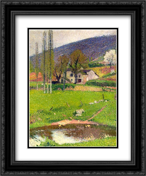 Landscape near Toulouse 20x24 Black Ornate Wood Framed Art Print Poster with Double Matting by Martin, Henri