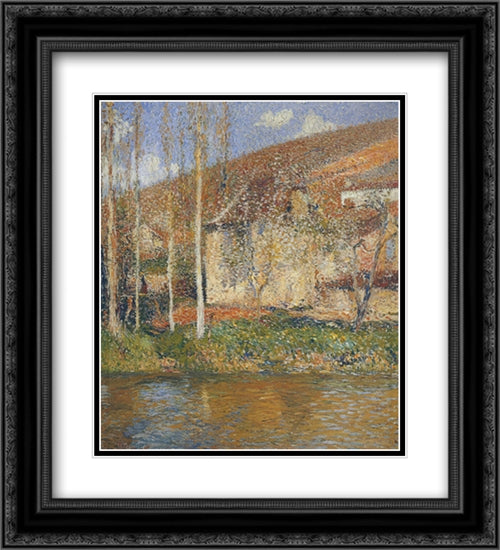 The House on Water 20x22 Black Ornate Wood Framed Art Print Poster with Double Matting by Martin, Henri