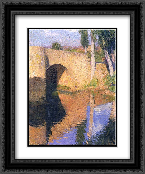 The Bridge 20x24 Black Ornate Wood Framed Art Print Poster with Double Matting by Martin, Henri