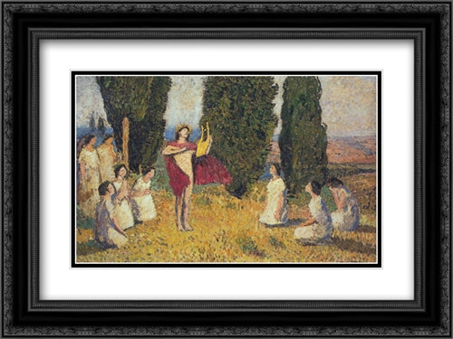 Orpheus 24x18 Black Ornate Wood Framed Art Print Poster with Double Matting by Martin, Henri