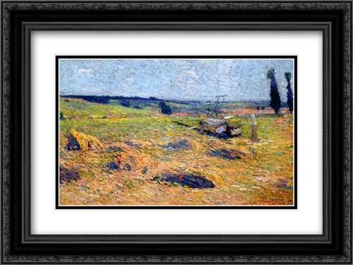 Landscape 24x18 Black Ornate Wood Framed Art Print Poster with Double Matting by Martin, Henri