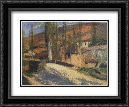 Part of Labastide Bridge 24x20 Black Ornate Wood Framed Art Print Poster with Double Matting by Martin, Henri