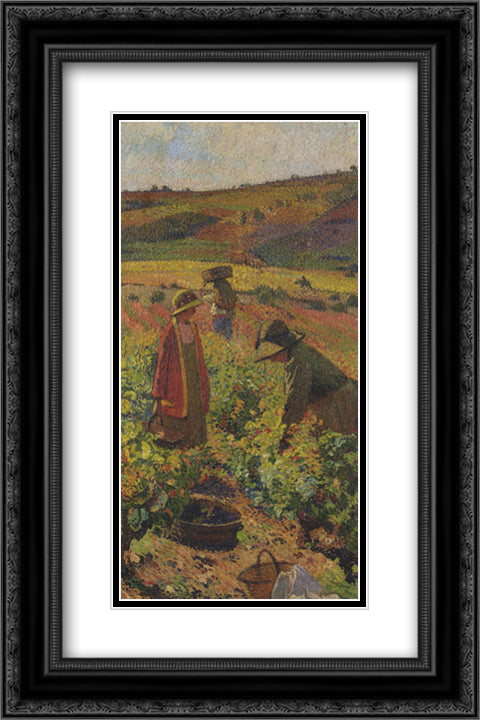 Gathering 16x24 Black Ornate Wood Framed Art Print Poster with Double Matting by Martin, Henri