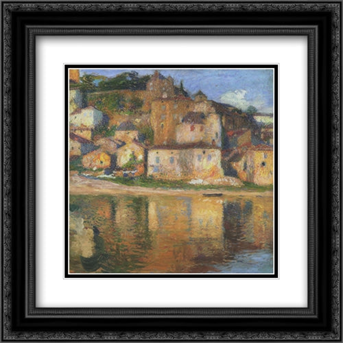 View of Puy l'Eveque 20x20 Black Ornate Wood Framed Art Print Poster with Double Matting by Martin, Henri