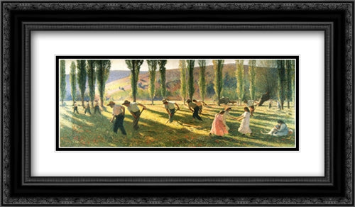 Summer 24x14 Black Ornate Wood Framed Art Print Poster with Double Matting by Martin, Henri