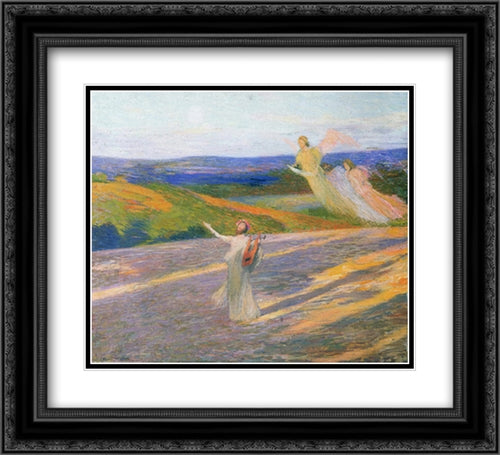 The Song of Orpheus 22x20 Black Ornate Wood Framed Art Print Poster with Double Matting by Martin, Henri