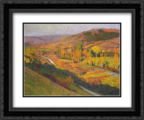 Valley in Labastide du Vert 24x20 Black Ornate Wood Framed Art Print Poster with Double Matting by Martin, Henri