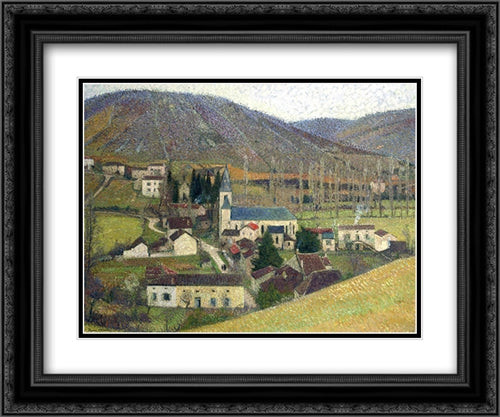 View of Labastide in Gray Weather 24x20 Black Ornate Wood Framed Art Print Poster with Double Matting by Martin, Henri