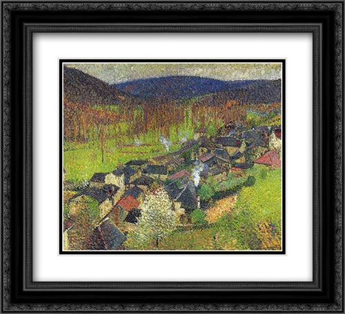 View of Labastide du Vert 22x20 Black Ornate Wood Framed Art Print Poster with Double Matting by Martin, Henri