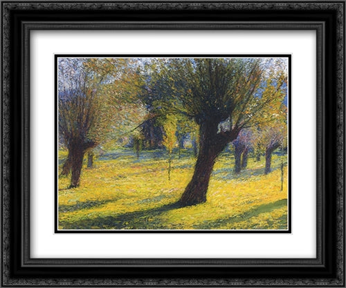 Willows in the Vert 24x20 Black Ornate Wood Framed Art Print Poster with Double Matting by Martin, Henri