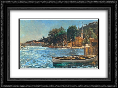 View of Bebek near Constantinople 24x18 Black Ornate Wood Framed Art Print Poster with Double Matting by Matejko, Jan