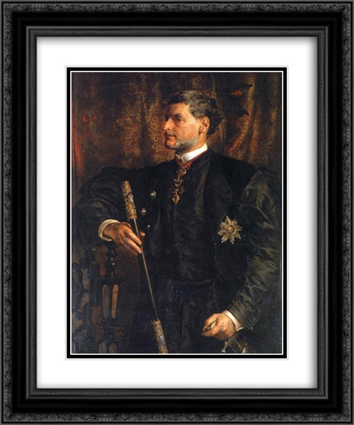 Portrait of Alfred Potocki 20x24 Black Ornate Wood Framed Art Print Poster with Double Matting by Matejko, Jan