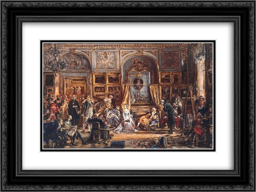 The Constitution of May 24x18 Black Ornate Wood Framed Art Print Poster with Double Matting by Matejko, Jan